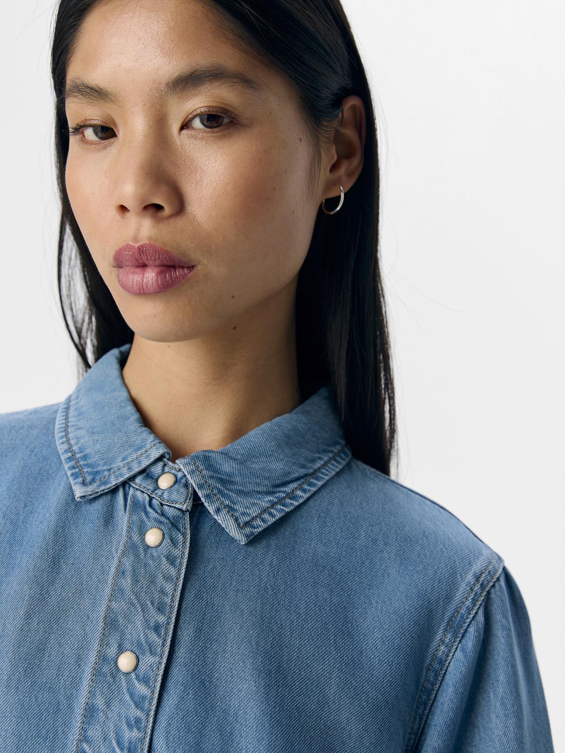 OBJFRAME Denim Shirt - Light Blue Denim - VERO MODA & VILA Bergvik
